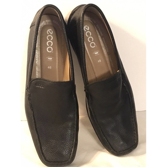 Ecco Black Leather Casual Moc Toe Driving Loafers Shoes Mens Sz 12 - 12.5 - Picture 8 of 11